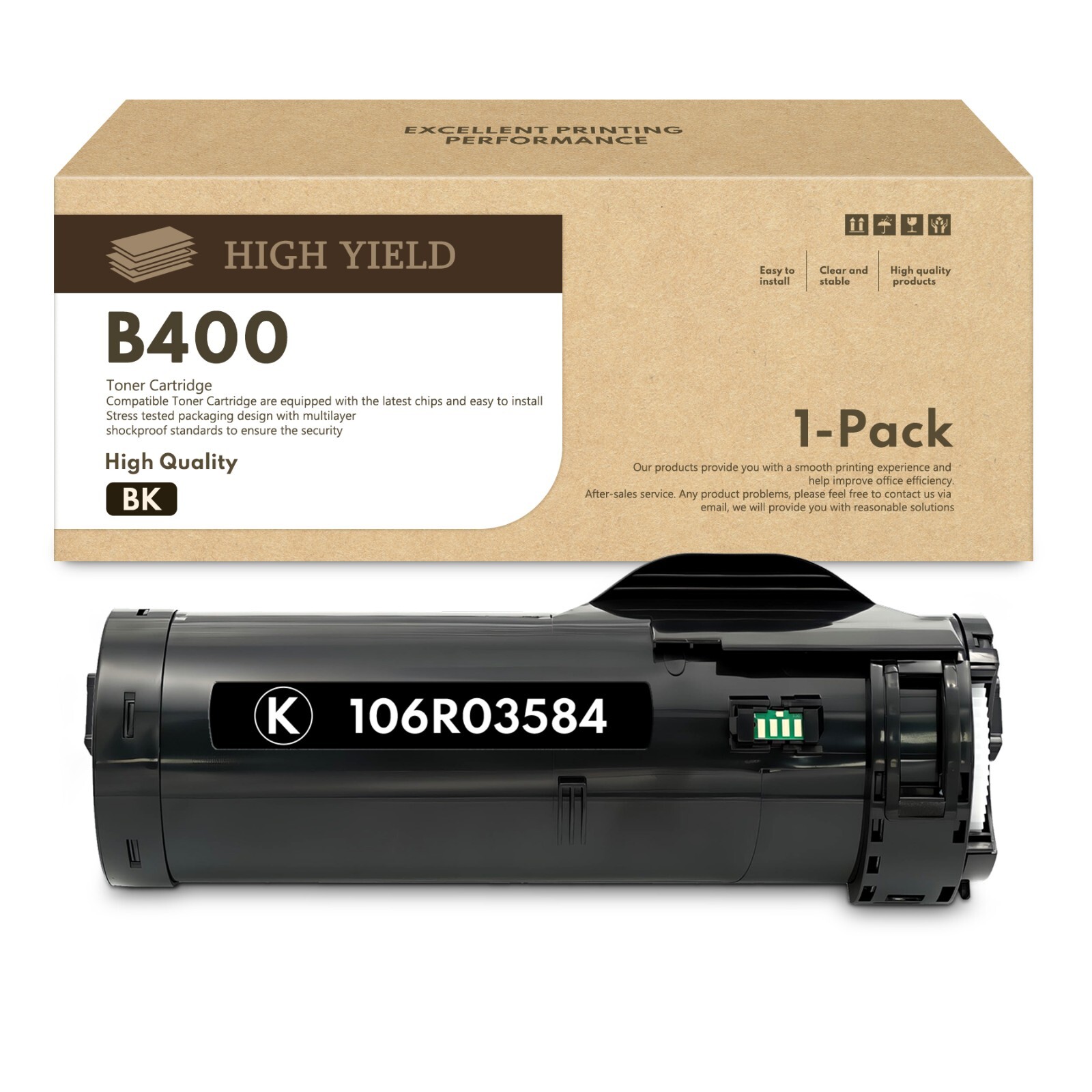 FADSOON® 25,000 Pages Black Toner 106R03584 for Xerox B400/B405 (1-Pack)