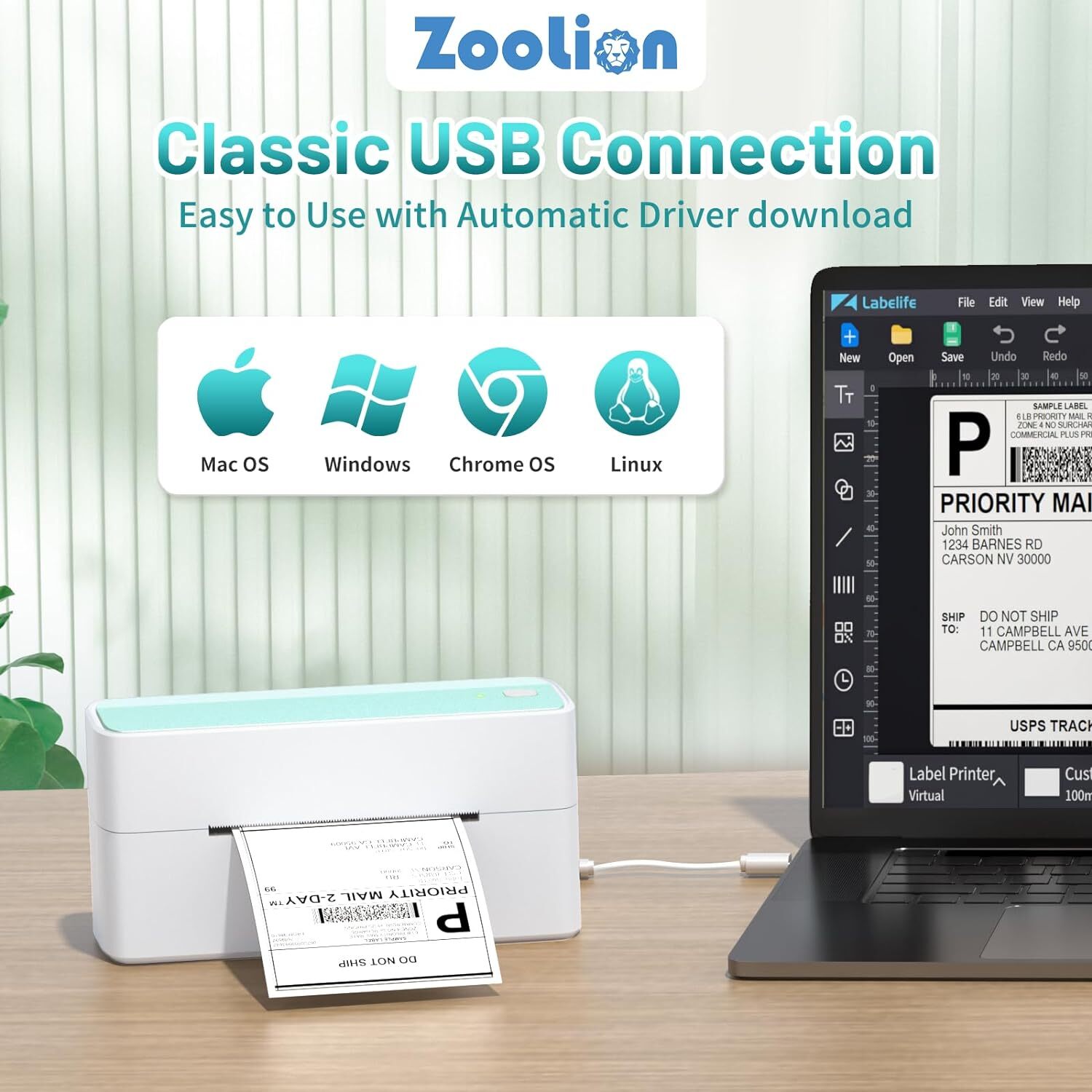 Bluetooth Thermal Label Printer Shipping Label Printer for Home & Business Lot