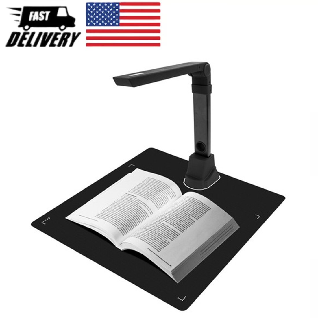 Portable Foldable Smart OCR A3 A4 Book Document Scanner 12MP for Win7-11 & Mac