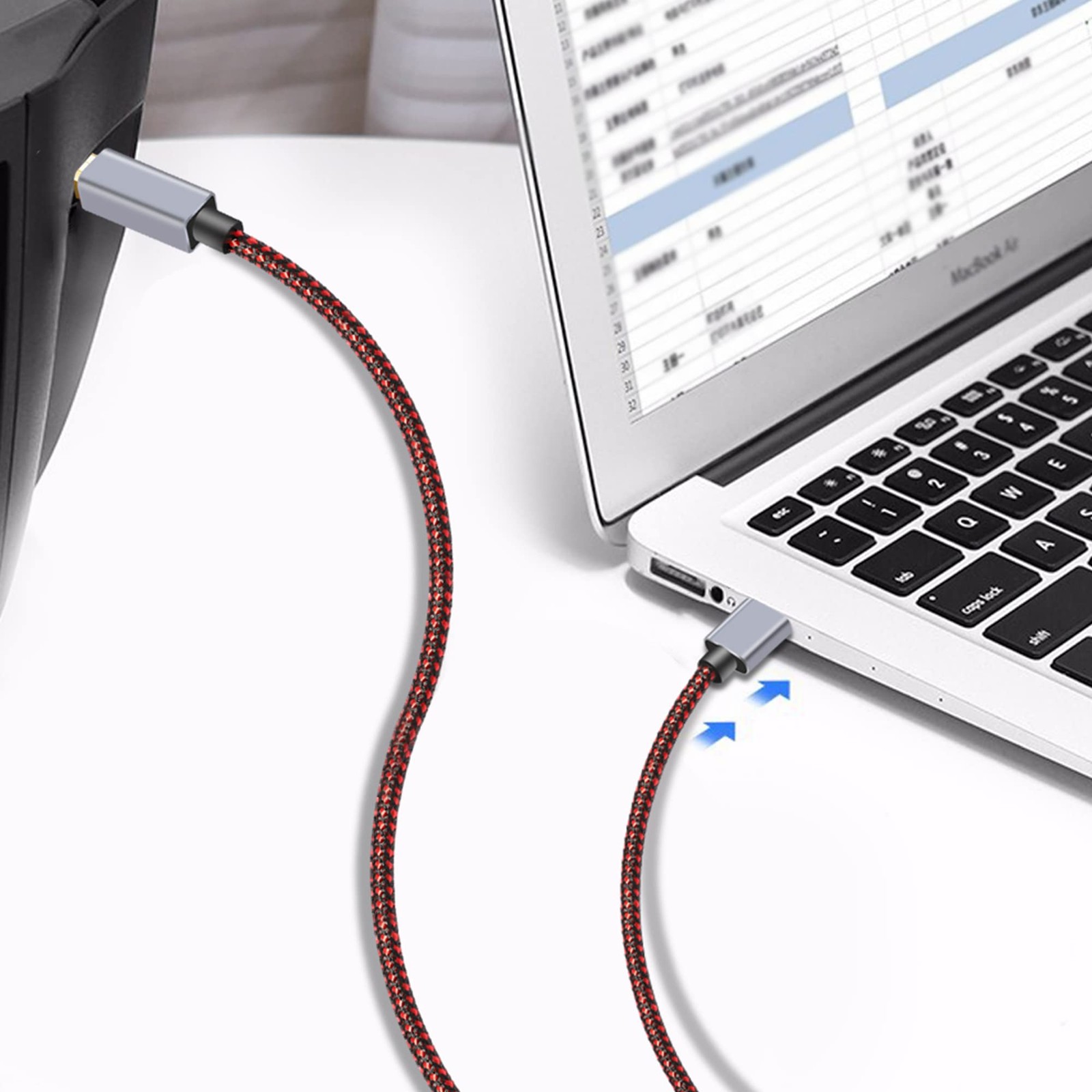Tiierzon USB Printer Cable – 1.5Ft, Type A Male to B Male, High Speed, 1.5Ft