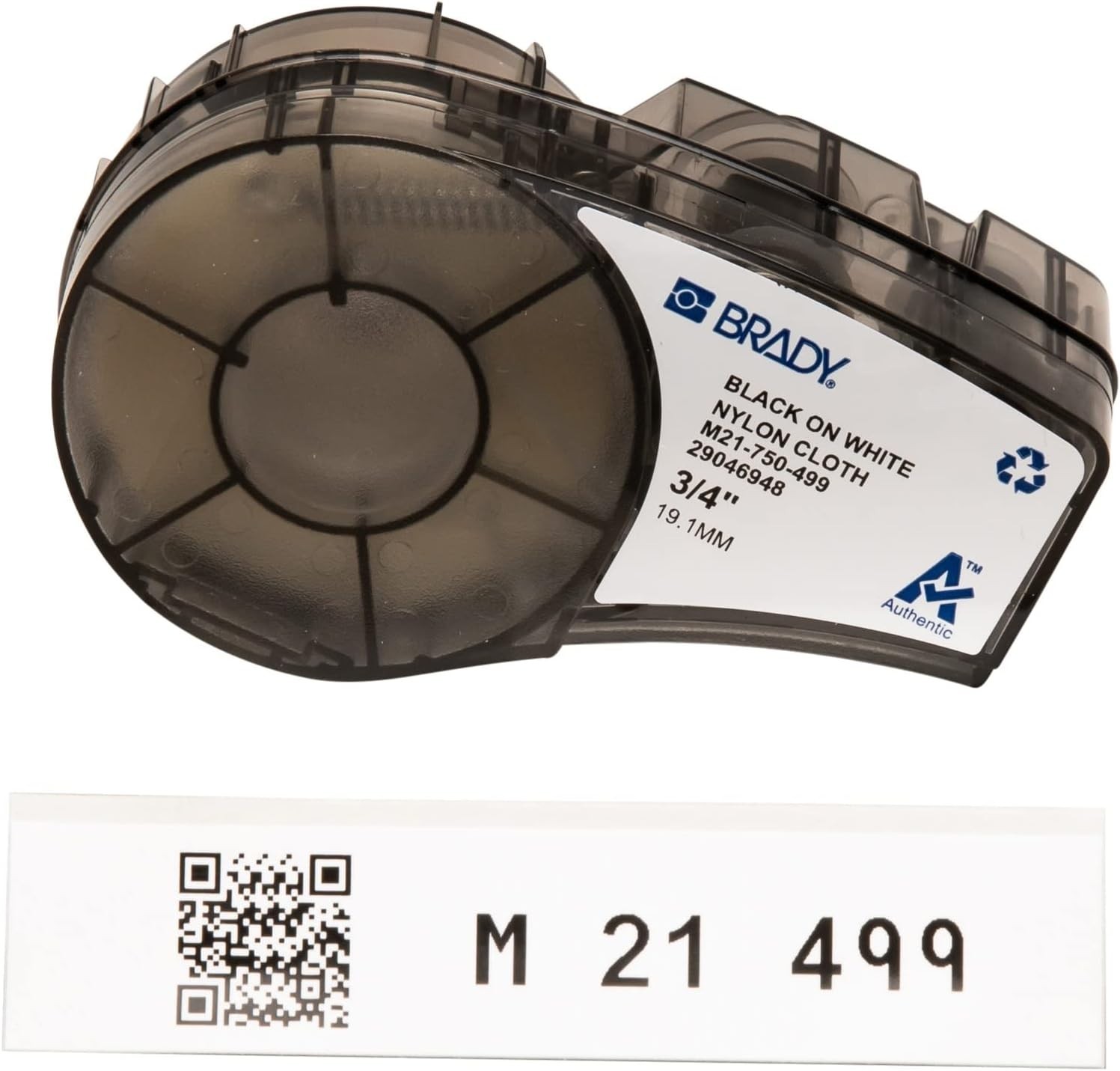 Versatile 0.75” Nylon Label Tape – Black Ink on White Background, 16’ Length