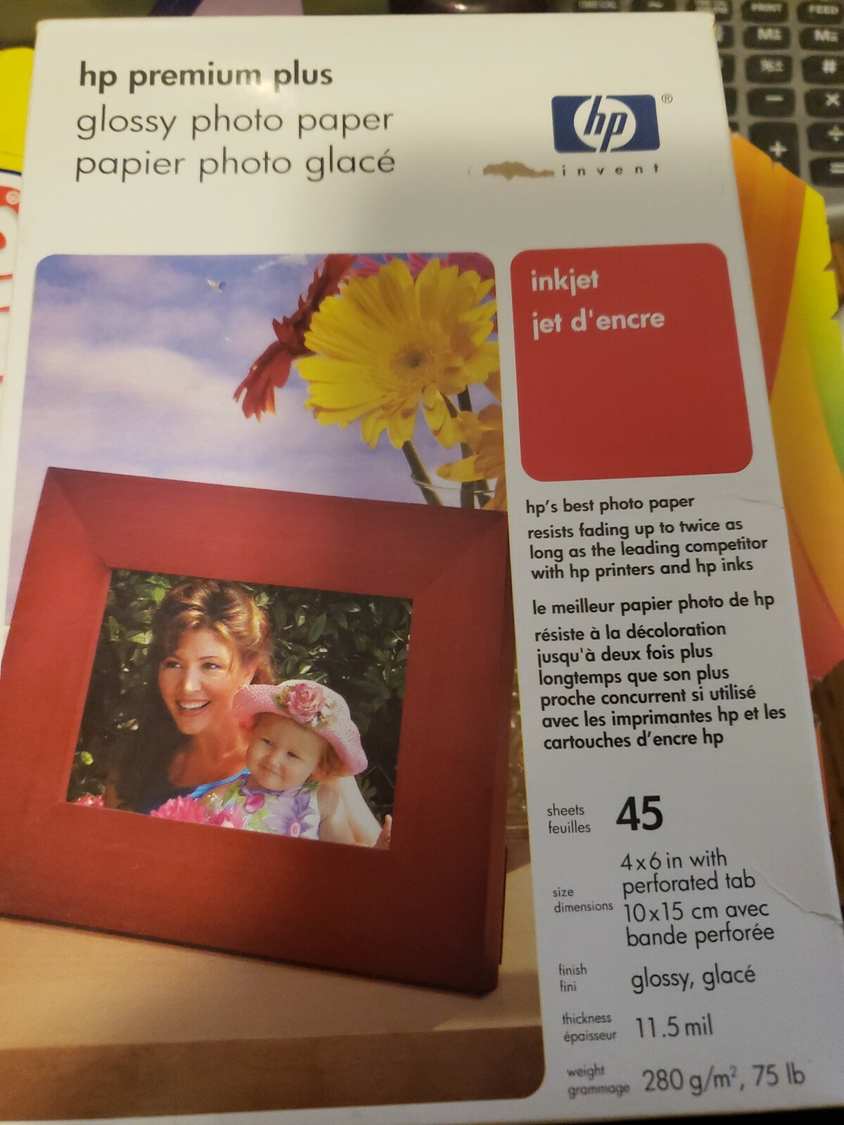 NEW HP Premium Plus Glossy 4×6 11.5 mil Photo Paper 45 Sheets Q5519A