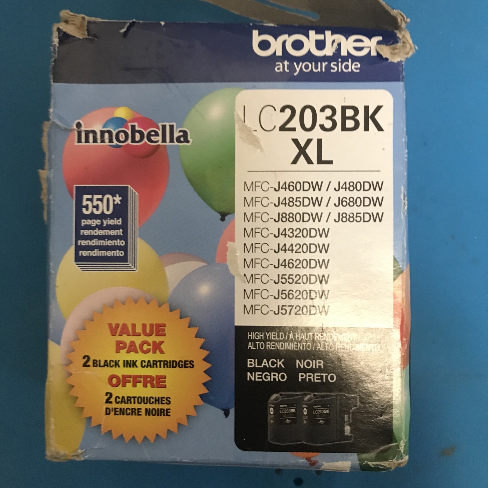 Brother LC203BK XL Black High Yield Ink Cartridge Exp 2028.06. 2 Crtdge . Sealed
