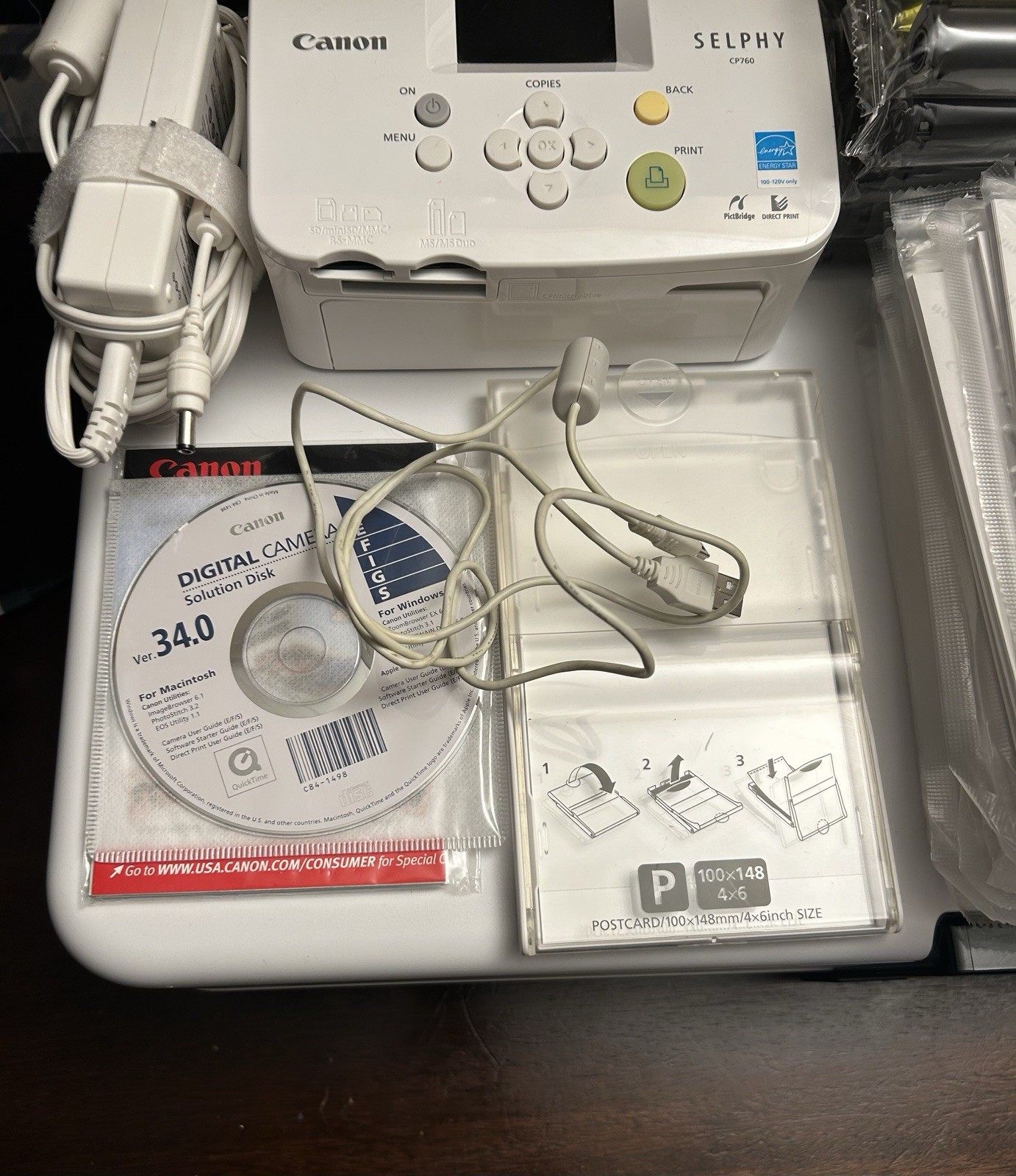 Canon SELPHY CP760 Dye-Sublimation Portable Color Photo Printer
