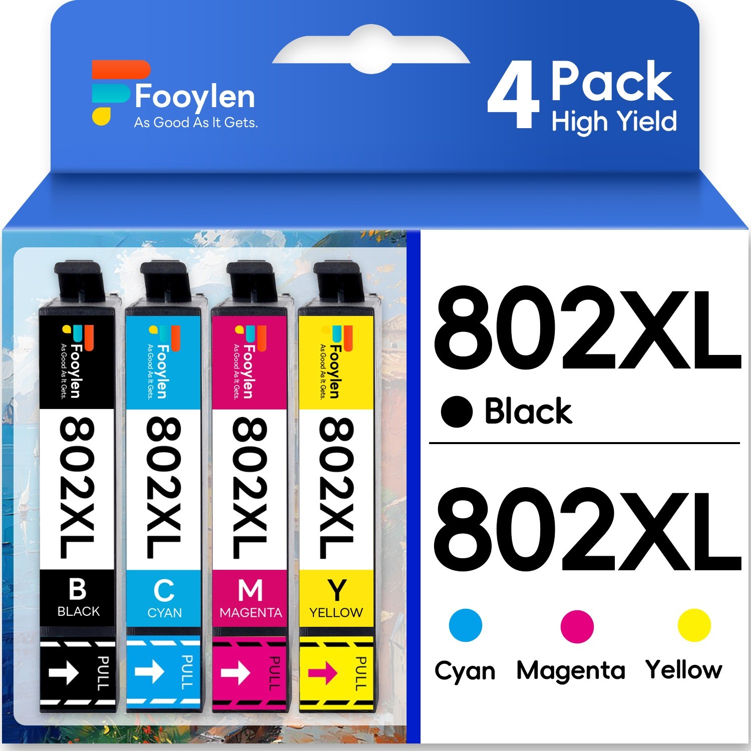 4 Pack Compatible With 802XL Ink Cartridge For Epson WorkForce Pro WF4730 WF4740