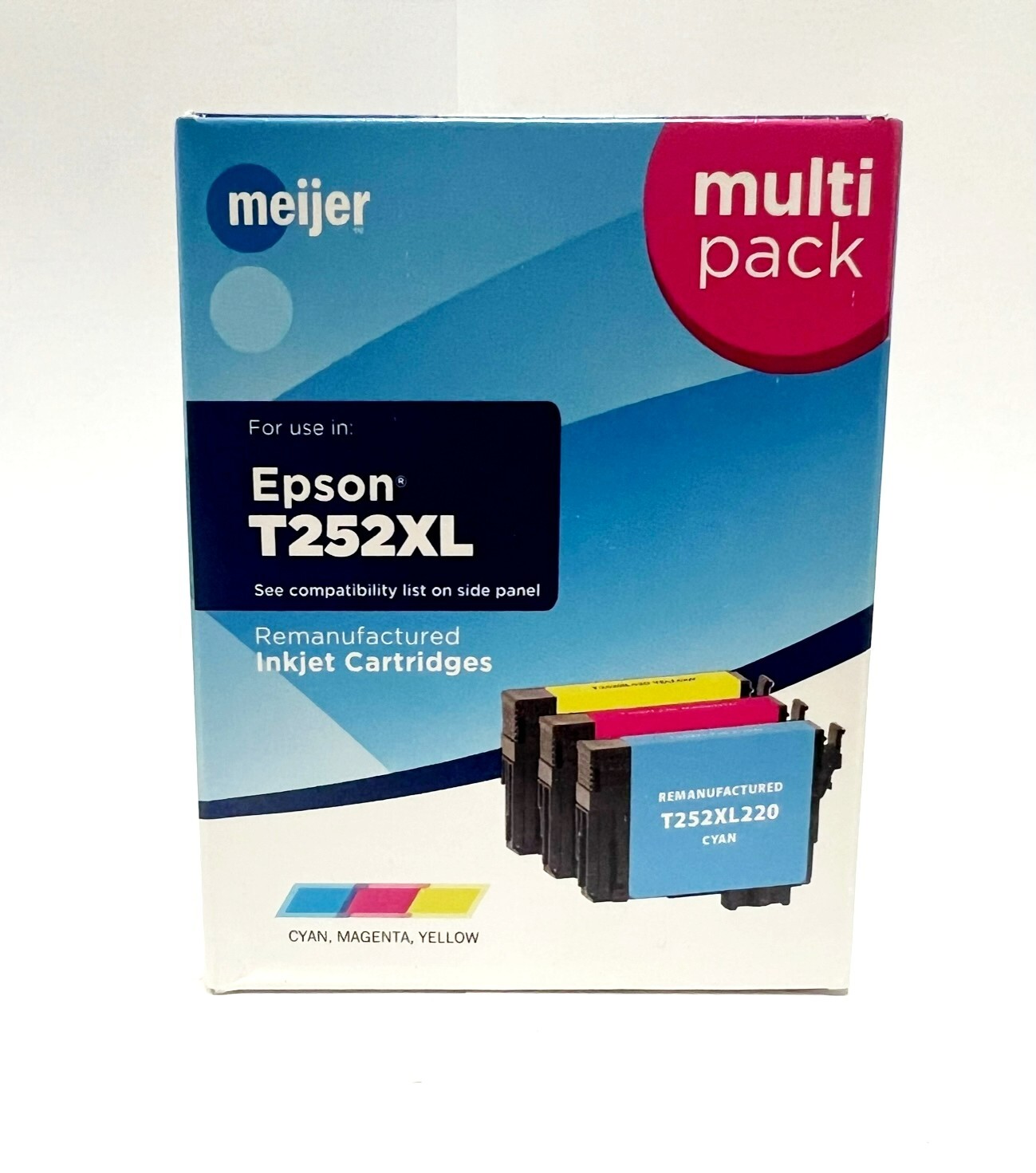 Meijer Remanufactured Ink Cartridges for Epson T252XL – COLOR (C, M, Y)