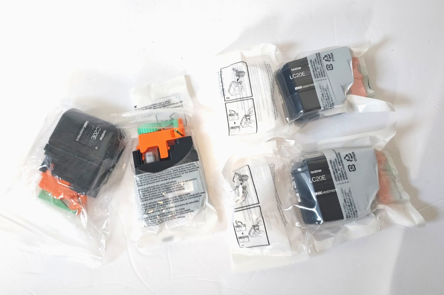GENUINE Brother LC20E Ink Cartridges 4-Pack 3 Black 1 Magenta OEM