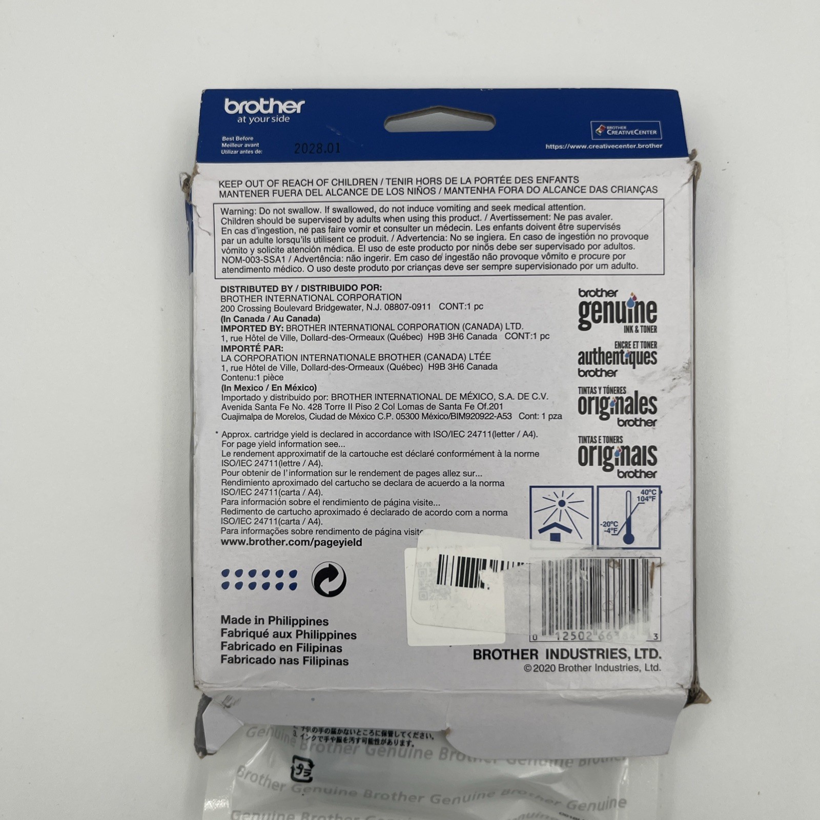 NEW OEM – BROTHER LC404BK BLACK Ink Cartridge – LC404 BK – 01/2028