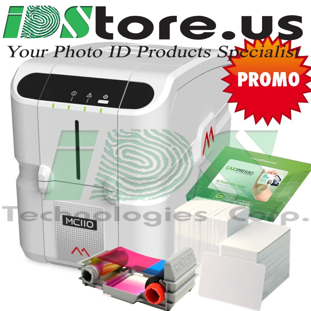 Matica MC110 Single Sided ID Card Printer Bundle