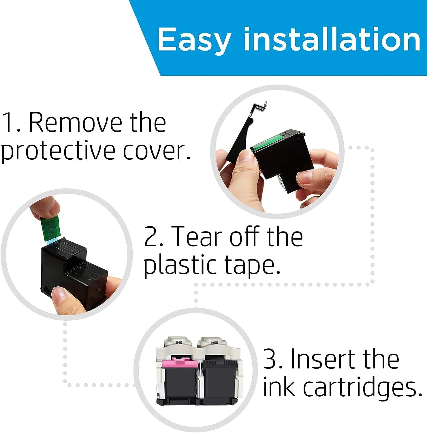 2PK 60XL Black Ink Cartridge 60 XL for HP 60 Deskjet D2530 D2660 F4480 Printer