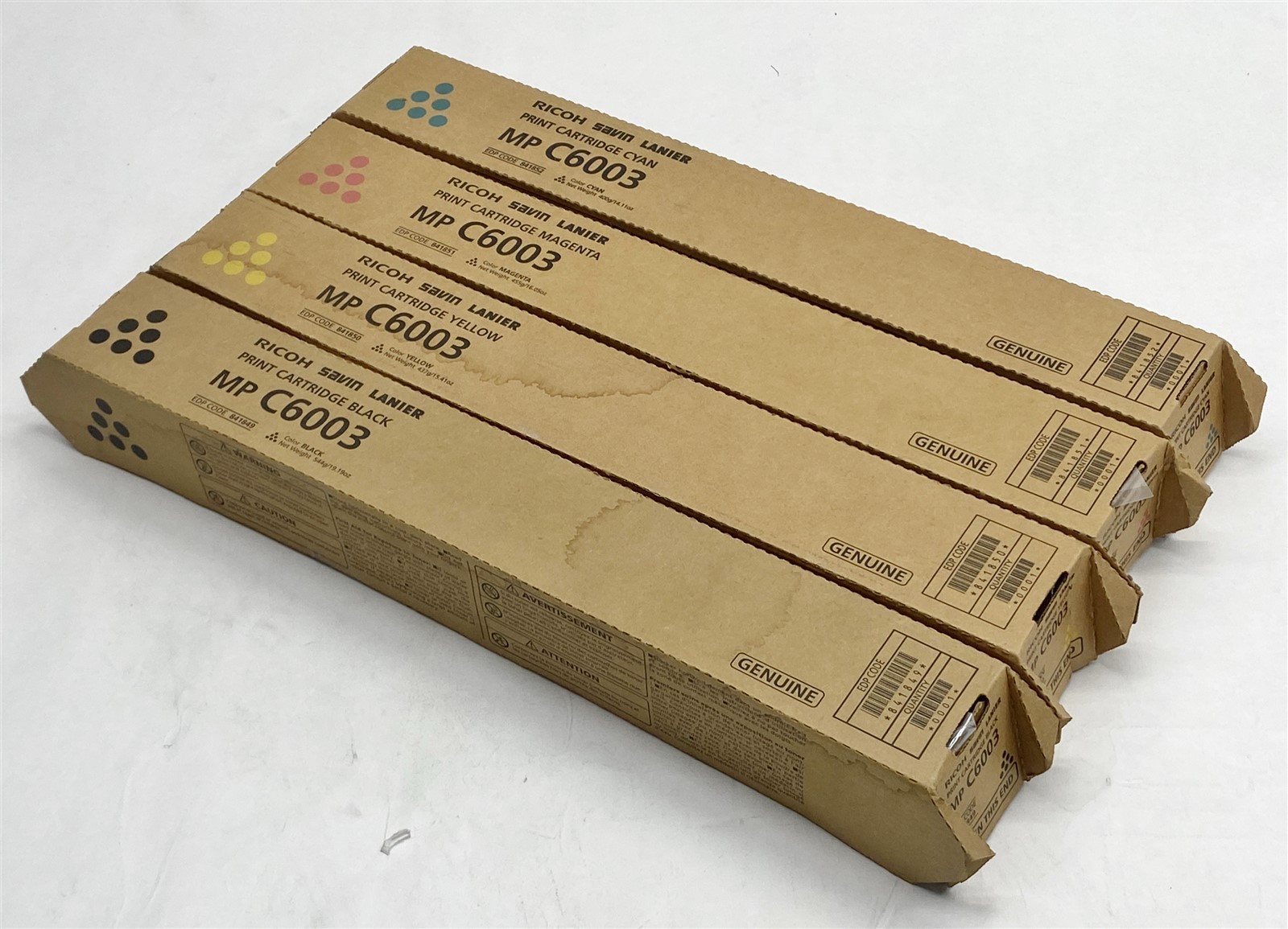 Ricoh Savin Lanier Toner Set MP C6003 841849 841850 841851 841852 Genuine New