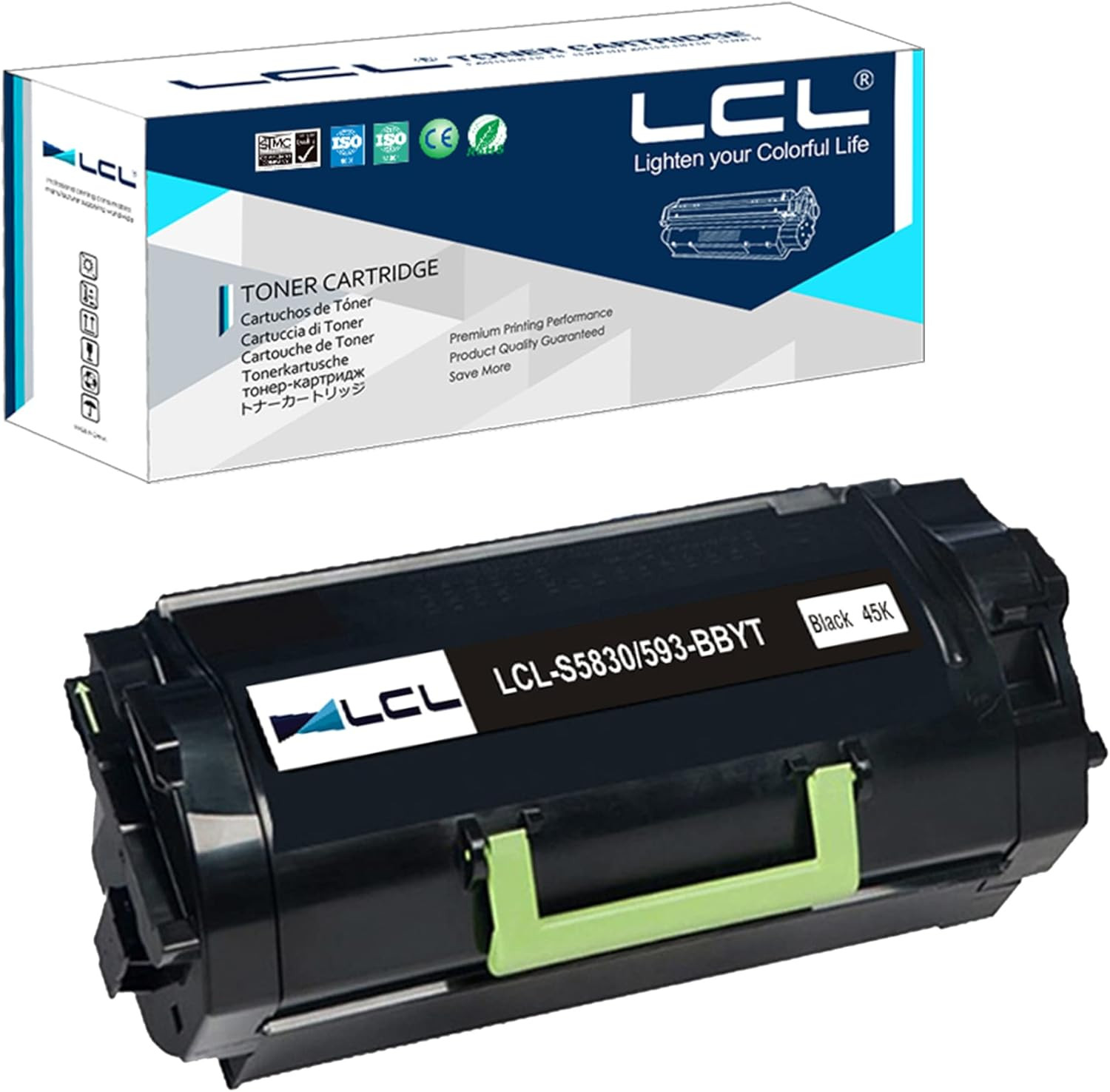Compatible 593-BBYT 593-BBYS 8XTXR 2JX96 45,000 Pages Extra High-Yield Toner Car