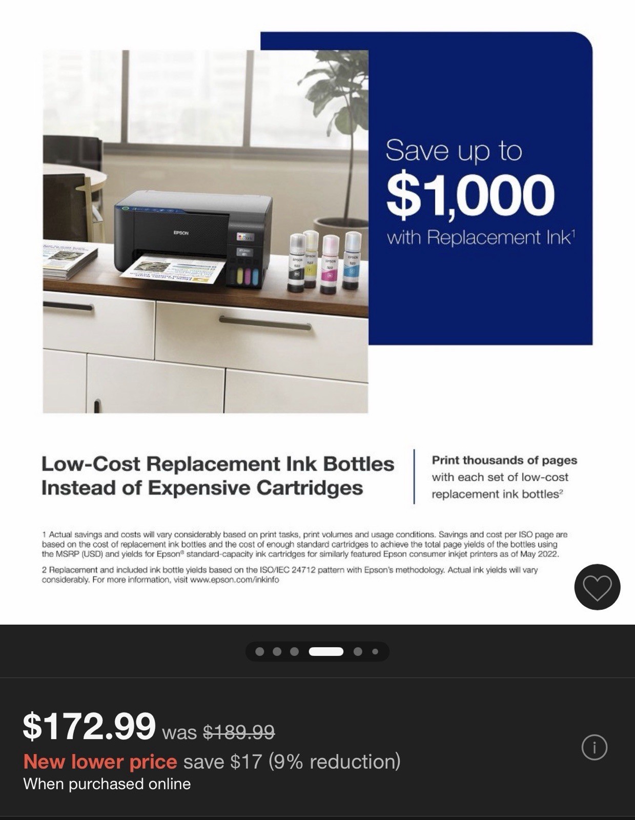 Epson EcoTank ET-2400 Color Inkjet All-In-One Printer Scanner Copier Wireless
