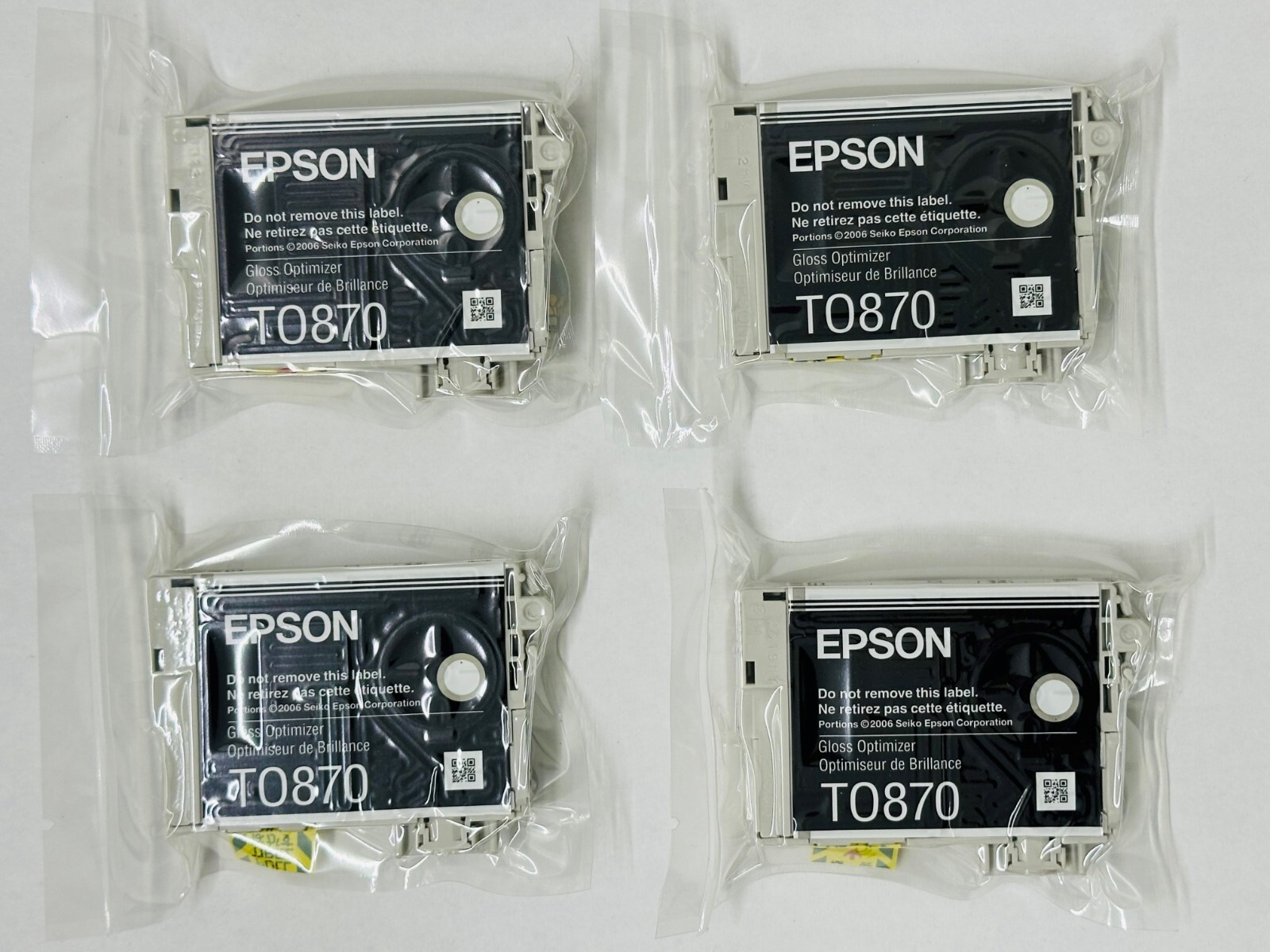 New Genuine Epson 87 Gloss Optimizer 4PK Ink Cartridges