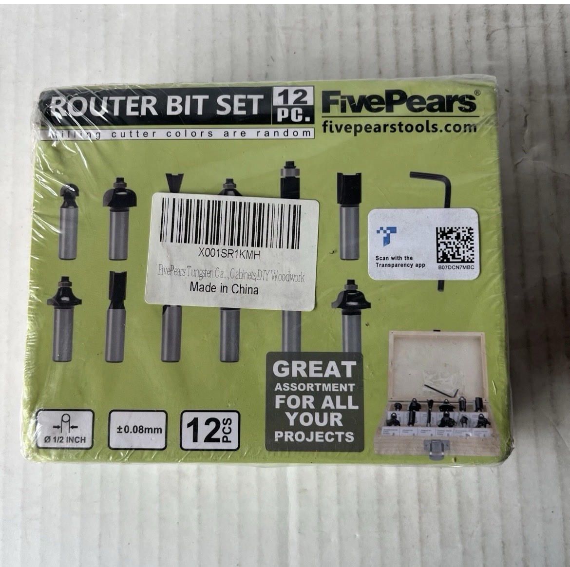 FivePears Tungsten Carbide Router Bits – 12 Piece Set With 1/2-Inch Shank Doors
