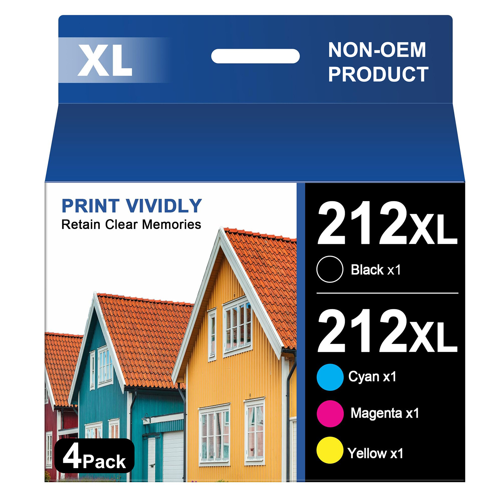 4x 212XL Ink Cartridges Replacement for Epson work with WF-2830 WF-2850 XP-4100
