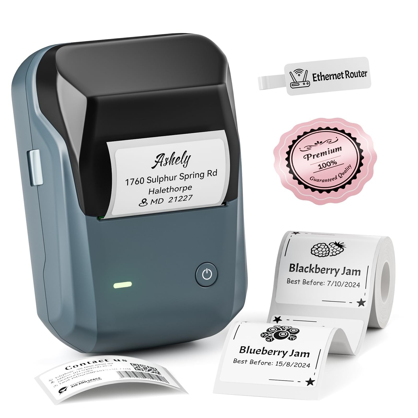 Portable Bluetooth Label Maker, 2″ Thermal Printer for Home, Office & School – I