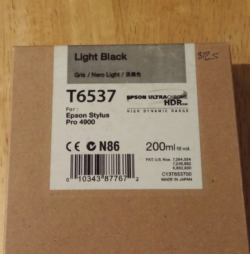 04-2023 New Genuine Epson T6537 200ml Light Black Ultrachrome HDR Ink 4900