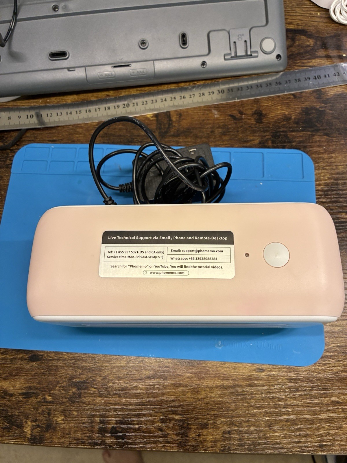Phomemo PM-246S Label Printer – USB Connection / Used / Pink / See Description