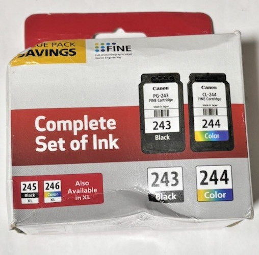 Genuine New Canon PG-243 CL-244 Ink Cartridge Black/Color Combo Value PackGenuin