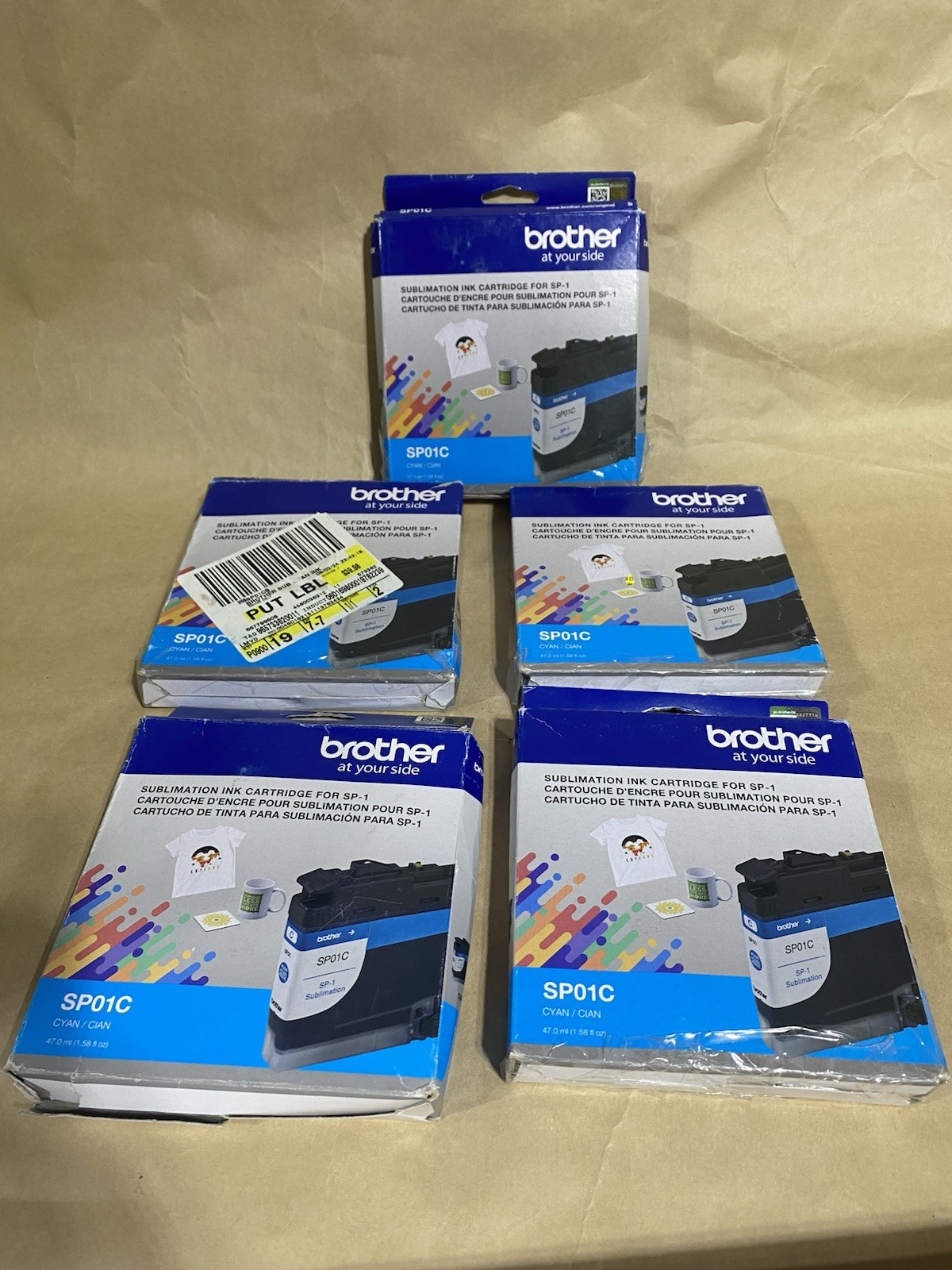Lot Of 5 Brother (SP01C) Cyan Sublimation Ink Cartridge 2025/2026 Exp