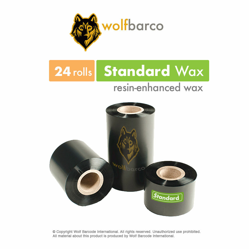 36 Rolls 1.57” x 1476′ (40mm x 450m) Wax Thermal Transfer Ribbon w/ Zebra