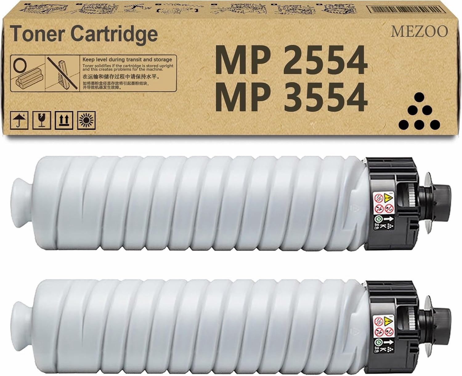 MP2554 MP3554 Toner Black Cartridge 2-Pack MP3054 MP3055 MP3554 MP3555