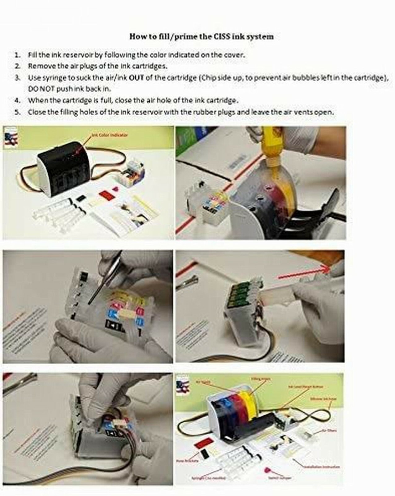 empty refillable CISS ink system for Stylus C88 C88+ T060 60 ink cartridge