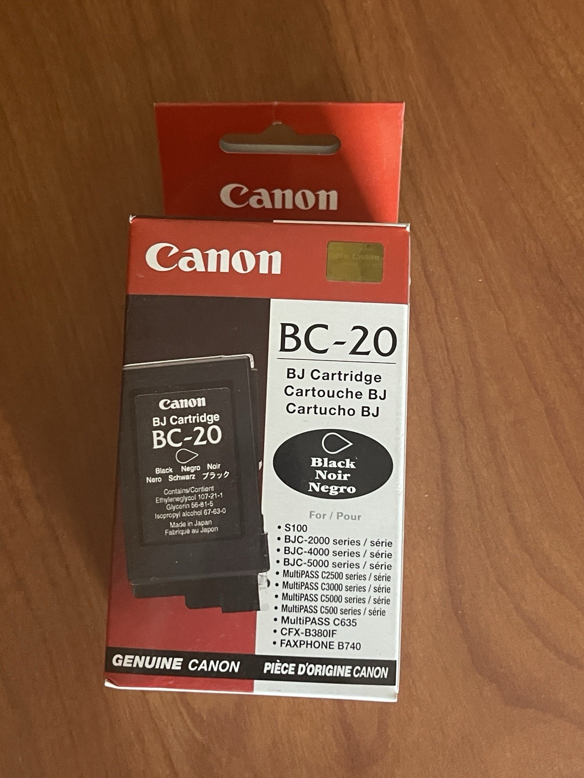 Canon BC-20 Black: S100 BJC-2000 Ser BJC-4000 Ser BCJ-5000 Ser Multipass