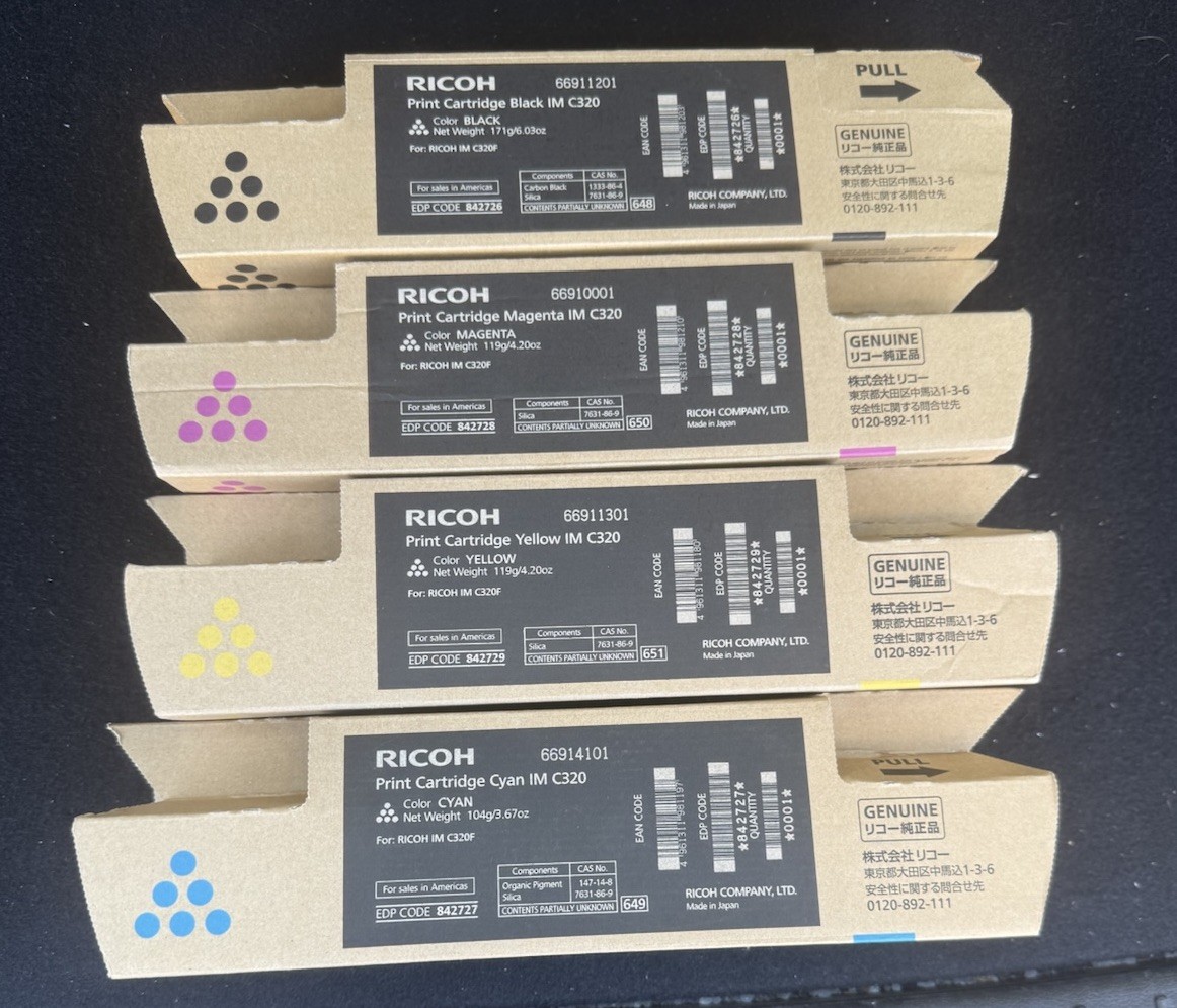 Ricoh IM C320 IM C320F Toner Cartridge Ricoh IM C320 Toner Cartridge. 🖤❤️💙💛