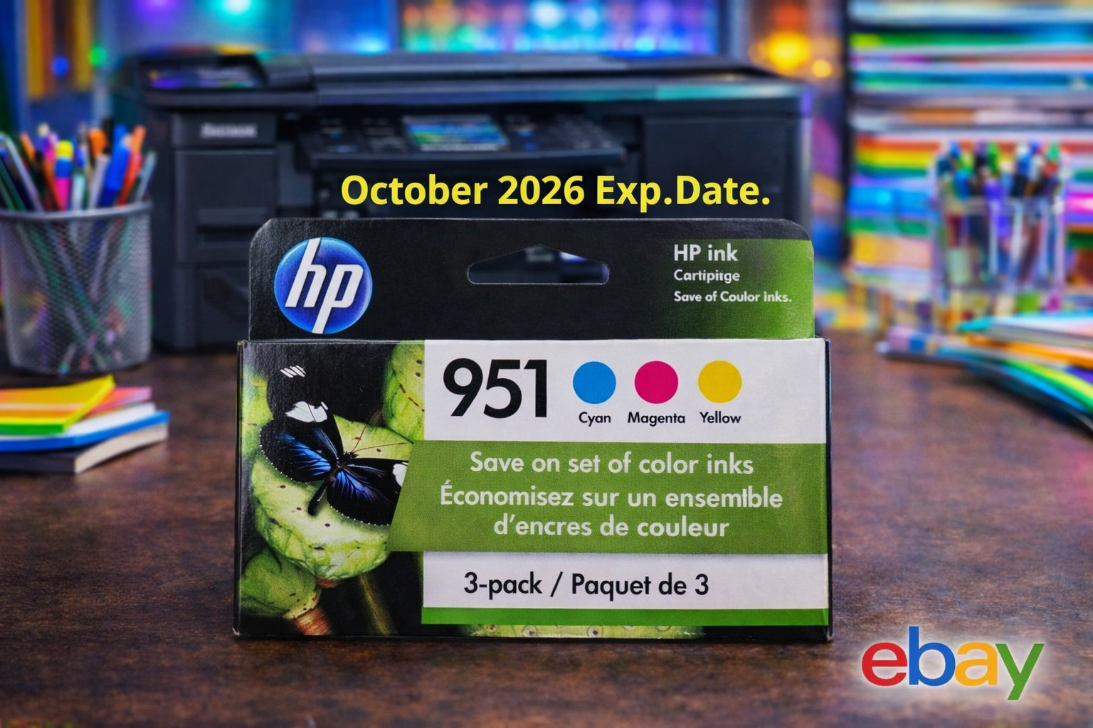 Genuine Hp 951 Tri-Color Ink Cartridge Expires Oct 2026 New Minor Box Damage