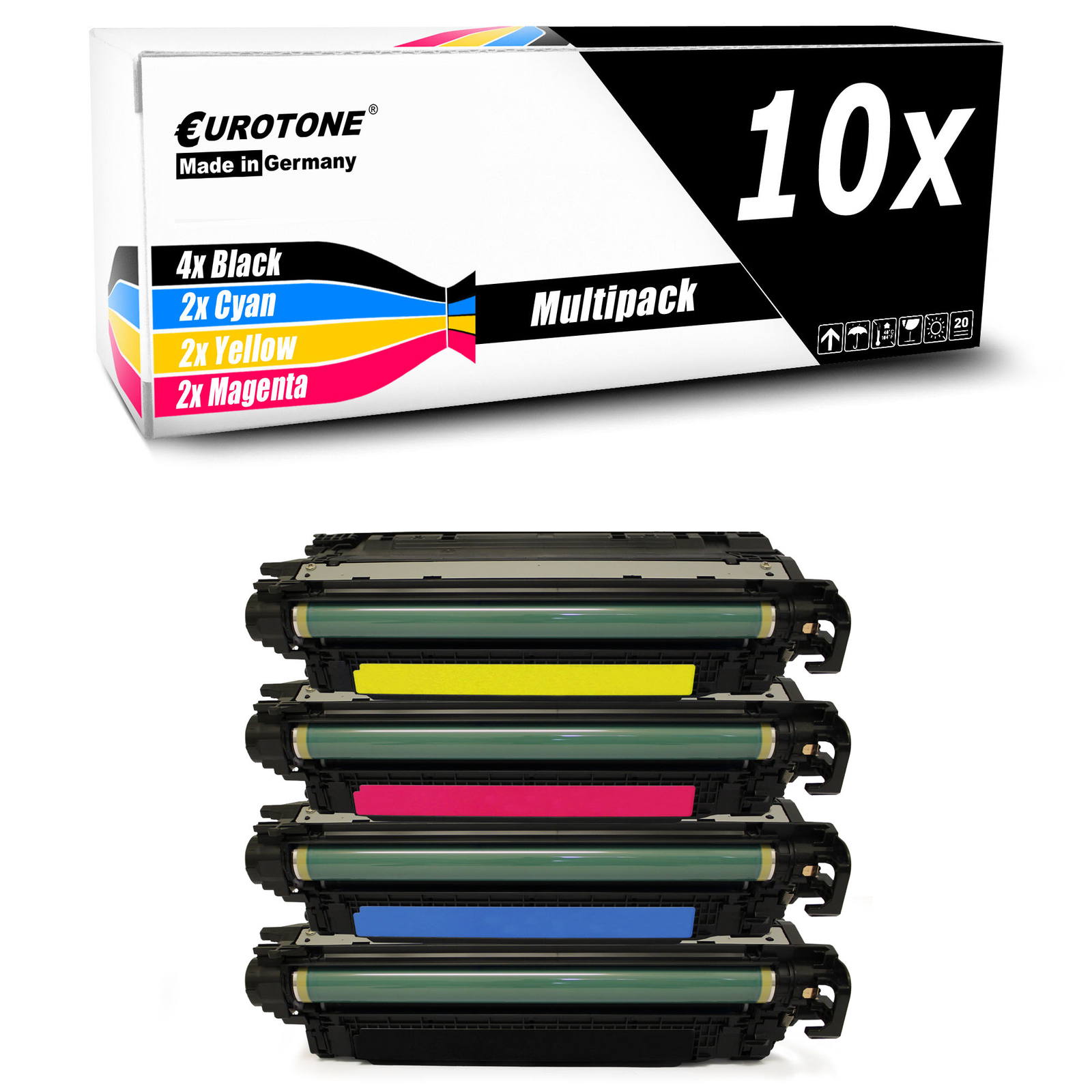 10x Eurotone Toner F R HP Colour M 2142 5/12ft 652 With Per Ca. 22.000/27.000