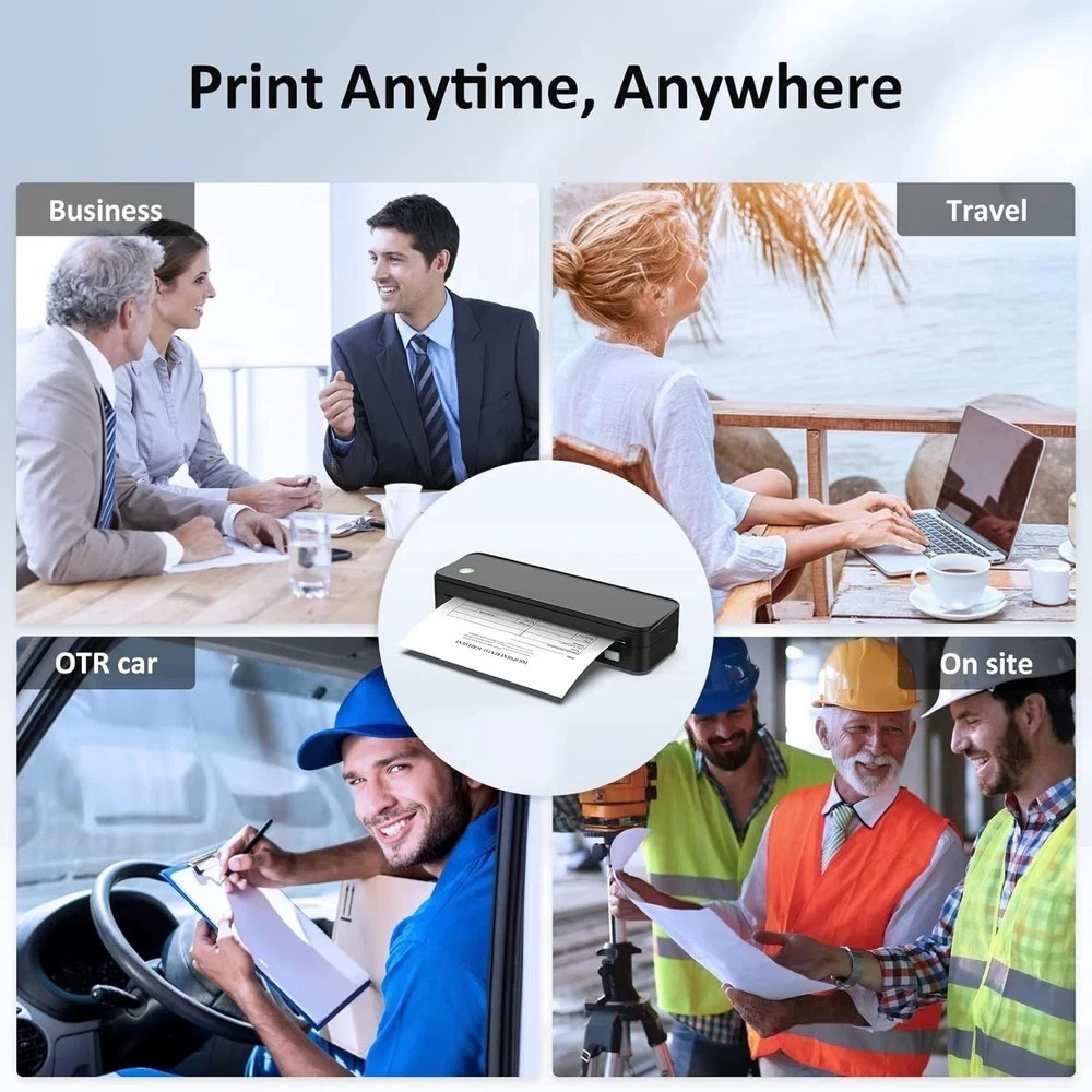Inkless Portable Printer for Travel, Wireless Thermal Printer Supports 8.5 x …