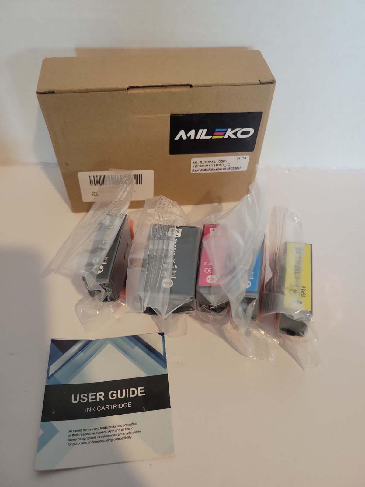 Mileko 302xl Hp Ink Tri Color With Black Complete Replacment Set
