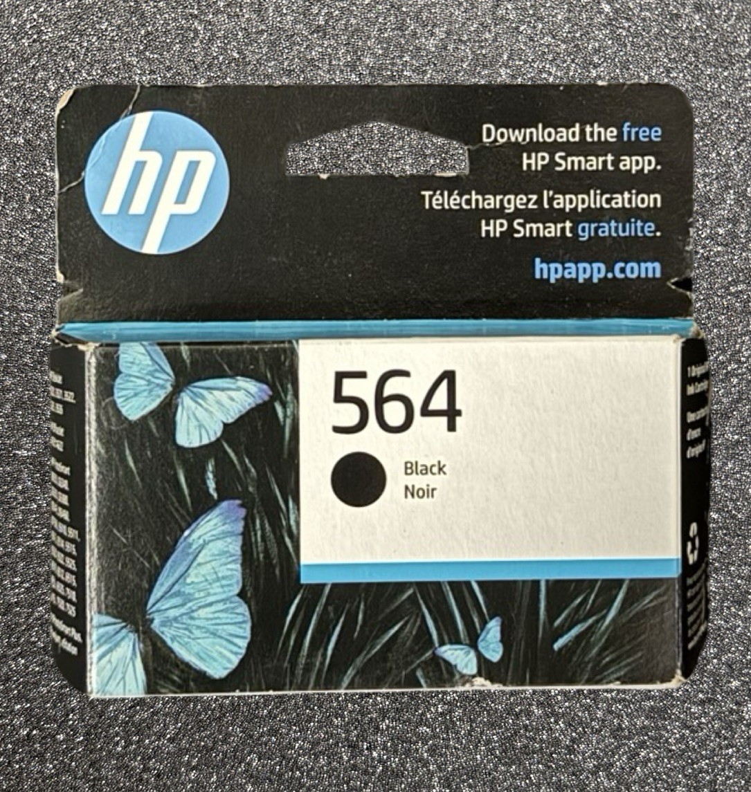 HP 564 Genuine Black Ink Cartridge (CB316WN) EXP: 06/2027 NEW Sealed.