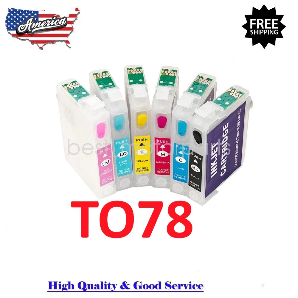 Empty refillable Ink Cartridge T078 for Epson Artisan50 Stylus R260 R280 RX680