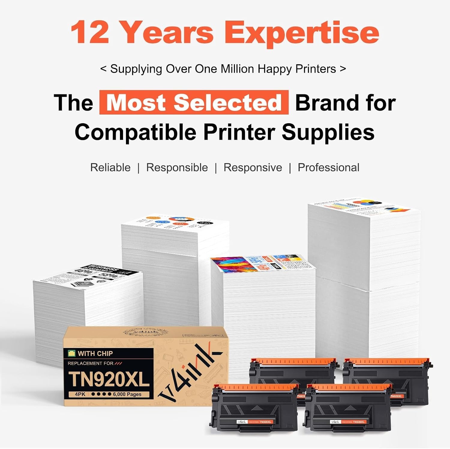 v4ink TN920XL Compatible Toner Cartridge Replacement for Brother TN920XL TN 920X