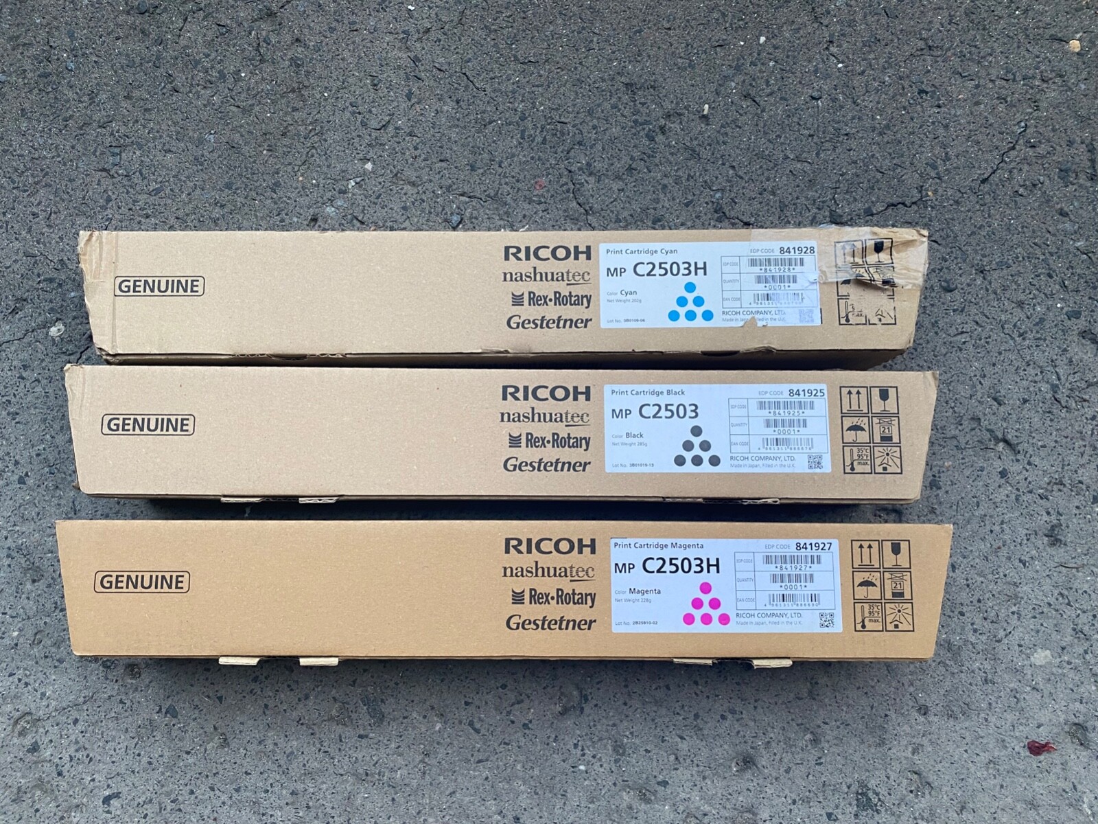 Ricoh MP C2503H Black, Cyan, Magenta Toner Set 3pcs New