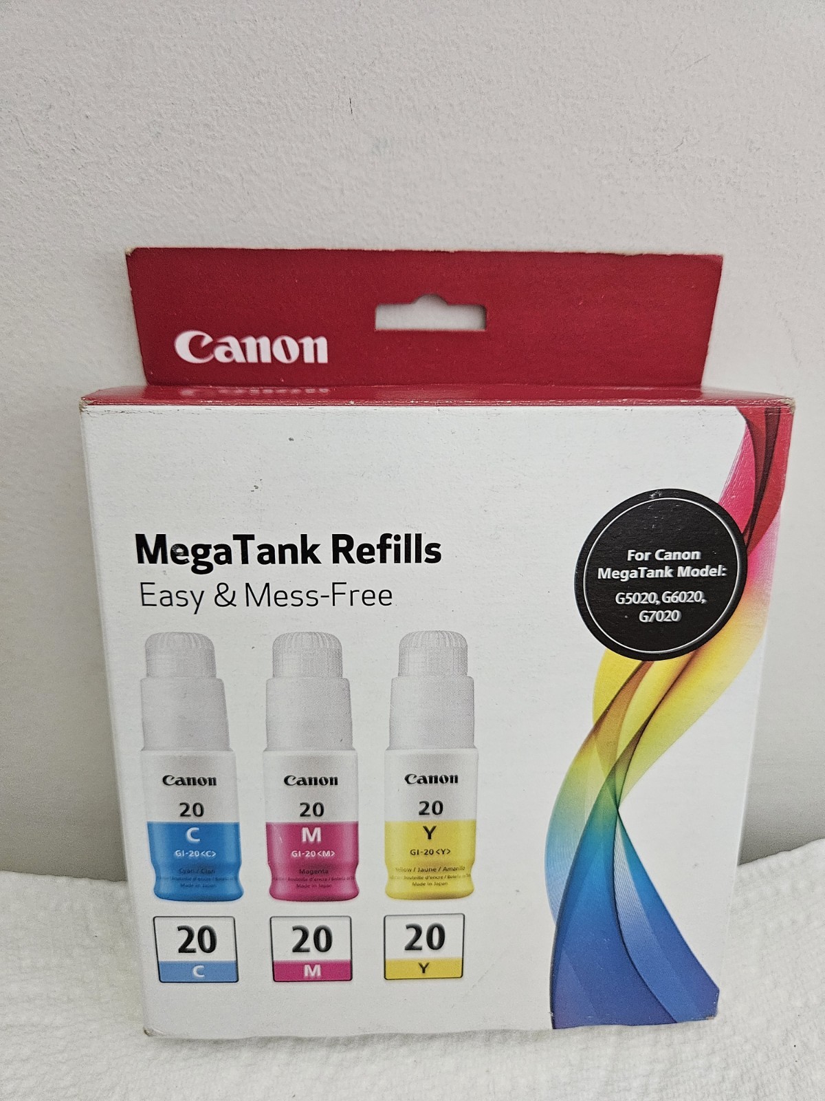 Canon MegaTank Refills 3-Pack Ink Bottles GI-20 CMY For Models G5020/G6020/G7020