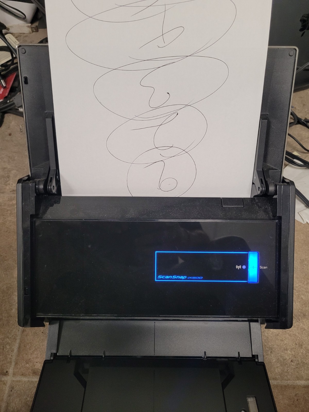 Fujitsu scansnap ix500 scanner low pages count used tested No adapter A0VB117765