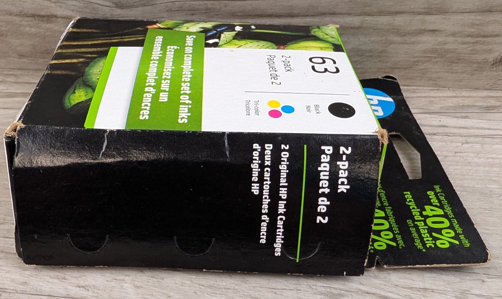 Genuine HP 63 Ink Cartridges 2-Pack Black & Tri-Color OEM New Sealed Exp 2023