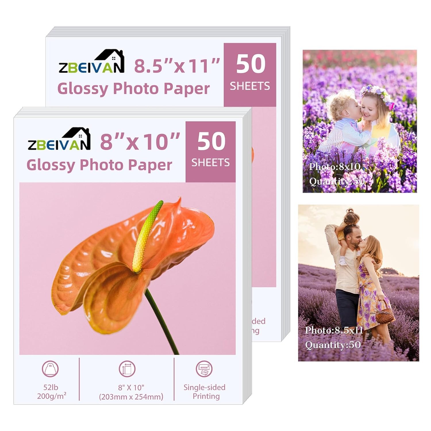 8×10 8.5×11 Glossy Photo Paper 100 Sheets 200 GSM Photo Printing Paper