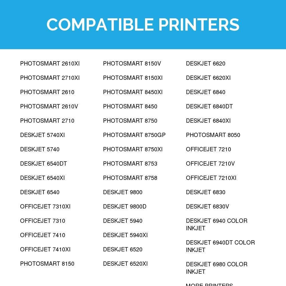 4PK DI Ink Cartridge for HP 96 (2xblk) & HP 97 (2xColor) Deskjet 6940 5940 9800