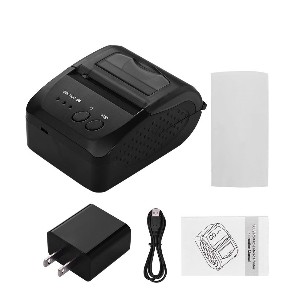5809DD Portable Mini Thermal Printer 2000mAh BT USB Receipt Printer V3