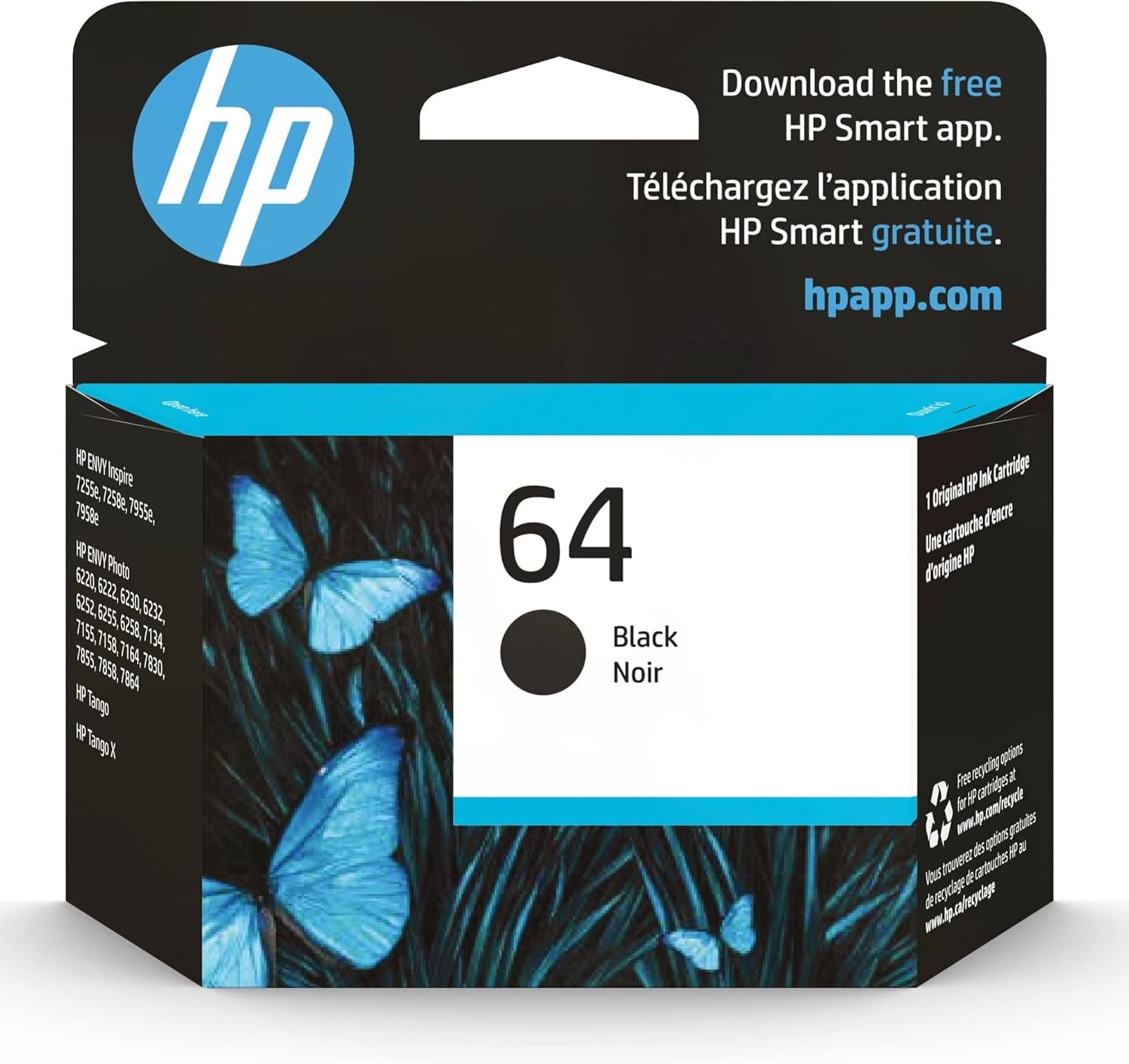 NEW – HP 64 Original Black Ink Cartridge – N9J90AN – June 2027