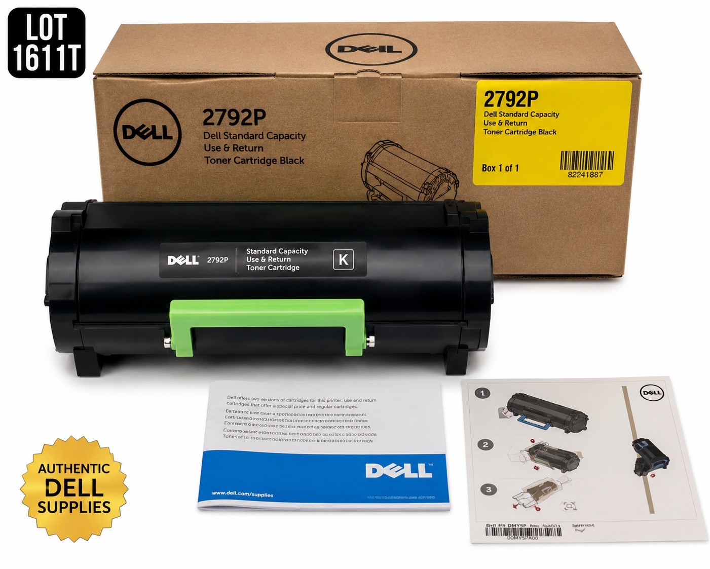 Genuine OEM Dell 2792P Black Toner Cartridge B3460dn B3465dn 6,000 Page New