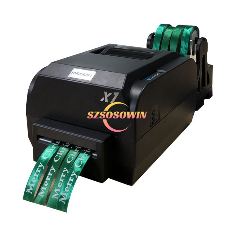Satin Ribbon Printing Machine Ribbon Printer 200DPI Thermal Printing 12-20/50mm