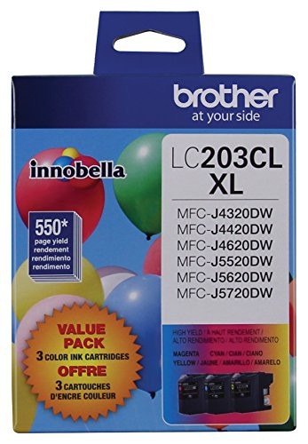 Brother LC2033PKS Ink Cartridge 3-Pack Cyan Magenta Yellow High Yield