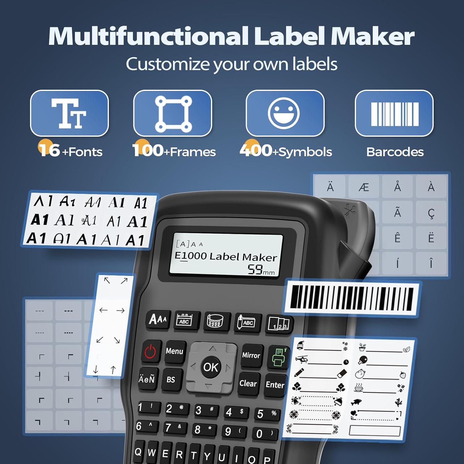 Industrial Label Maker E1000PRO Label Printer for Brother P-Touch TZe-231 LOT