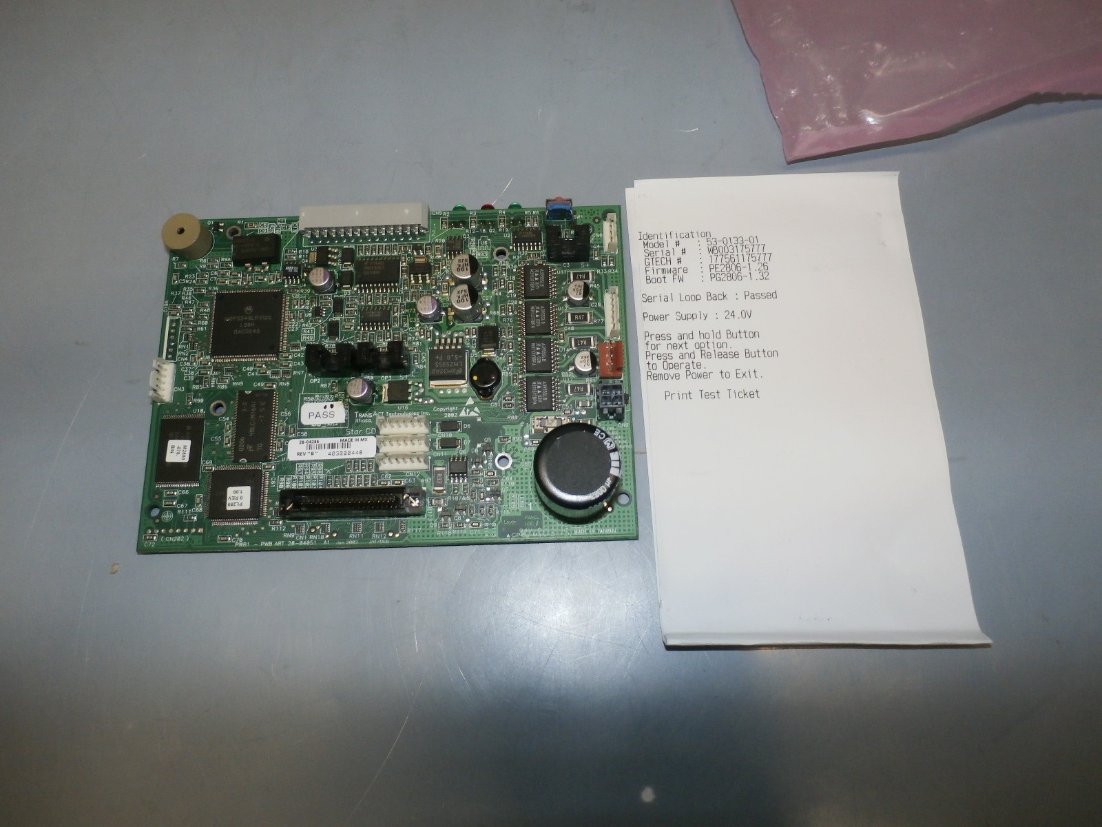 Ithaca MOD-280-01 POS 53-0133-01 Main Board New